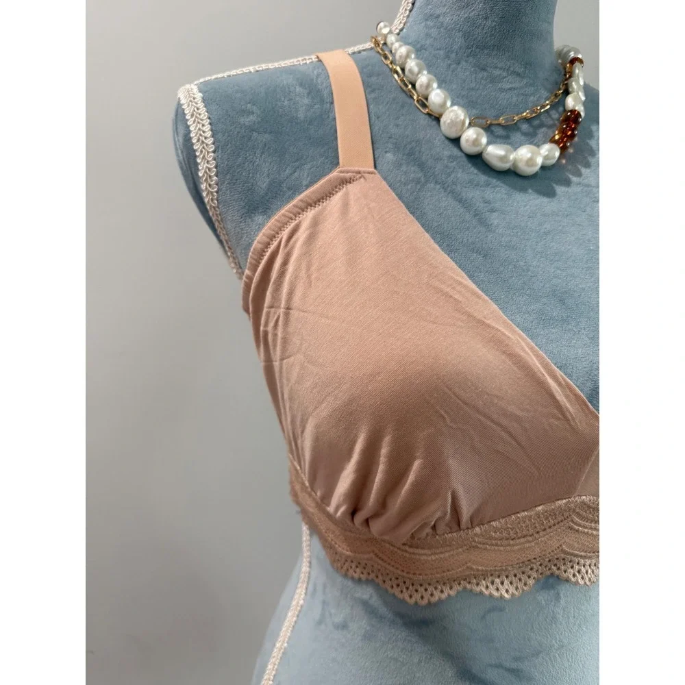 Cosabella Ceylon Modal Curvy Bralette Nude Beige Wireless Lounge Bra XL - Picture 5 of 12